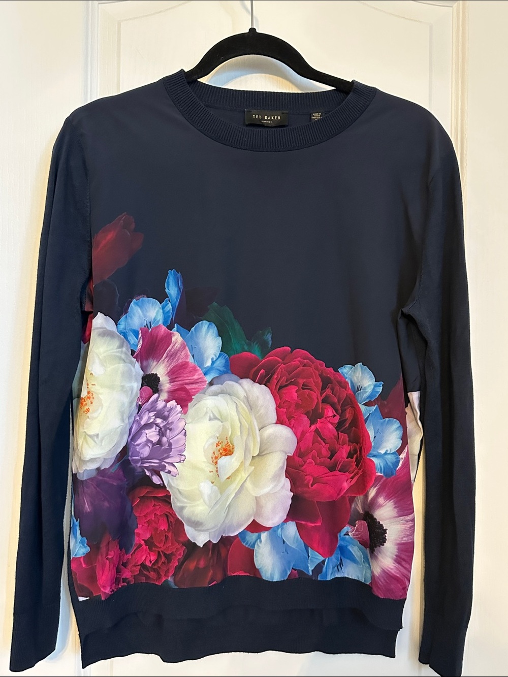 Ted Baker "Blushing Bouquet" mixed-media jumper